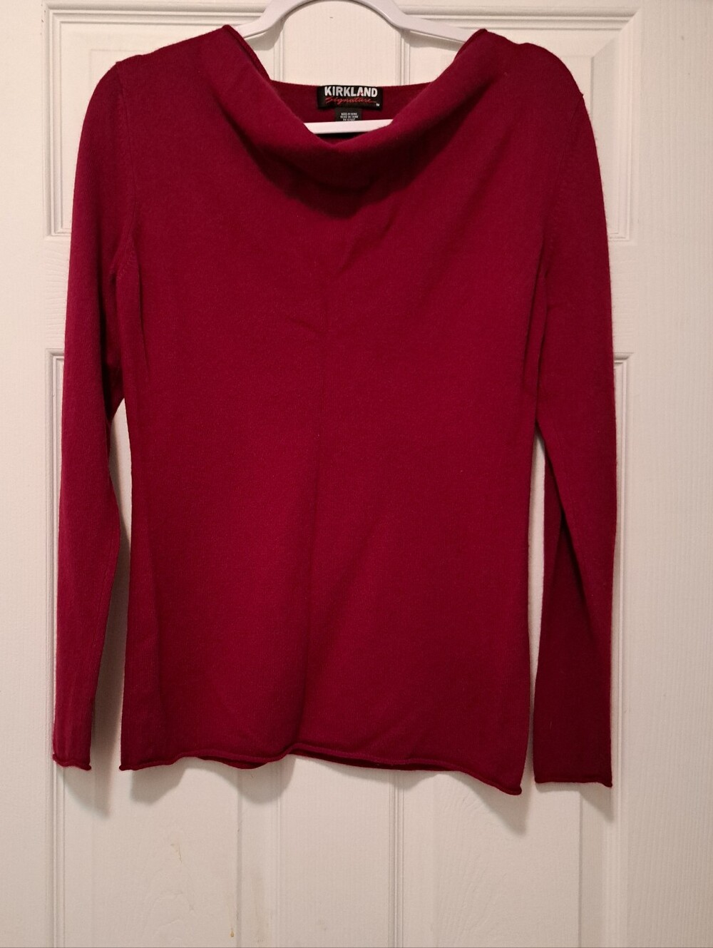 Kirkland Signature Women's Deep Red Cowl Neck Sweater